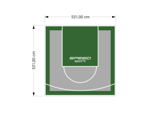 28M2/531X531CM SZARO-ZIELONE BOISKO DO KOSZYKÓWKI SPEEDSPORT HEXA POWER PRO