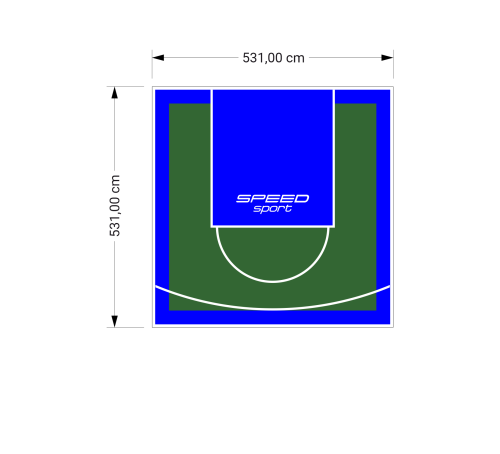28M2/531X531CM ZIELONO-NIEBIESKIE BOISKO DO KOSZYKÓWKI SPEEDSPORT HEXA POWER PRO