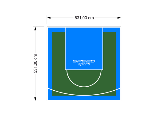 28M2/531X531CM ZIELONO-BŁĘKITNE BOISKO DO KOSZYKÓWKI SPEEDSPORT HEXA POWER PRO