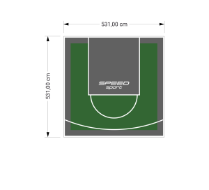 28M2/531X531CM ZIELONO-GRAFITOWE BOISKO DO KOSZYKÓWKI SPEEDSPORT HEXA POWER PRO