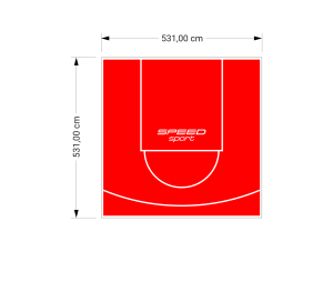 28M2/531X531CM CZERWONE BOISKO DO KOSZYKÓWKI SPEEDSPORT HEXA POWER PRO