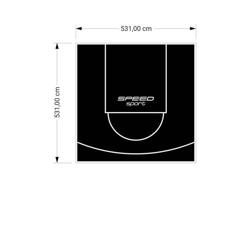 28M2/531X531CM CZARNE BOISKO DO KOSZYKÓWKI SPEEDSPORT HEXA POWER PRO
