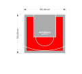 30M2/531X561CM CZERWONO-SZARE BOISKO DO KOSZYKÓWKI SPEEDSPORT HEXA POWER PRO