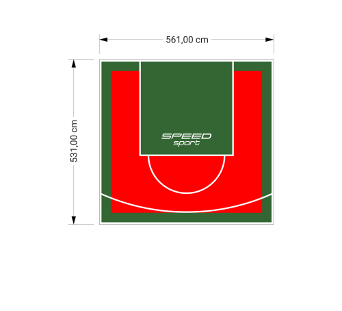 30M2/531X561CM CZERWONO-ZIELONE BOISKO DO KOSZYKÓWKI SPEEDSPORT HEXA POWER PRO