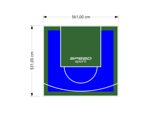 30M2/531X561CM NIEBIESKO-ZIELONE BOISKO DO KOSZYKÓWKI SPEEDSPORT HEXA POWER PRO