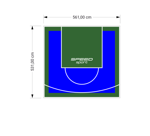 30M2/531X561CM NIEBIESKO-ZIELONE BOISKO DO KOSZYKÓWKI SPEEDSPORT HEXA POWER PRO