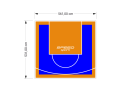 30M2/531X561CM NIEBIESKO-POMARAŃCZOWE BOISKO DO KOSZYKÓWKI SPEEDSPORT HEXA POWER PRO
