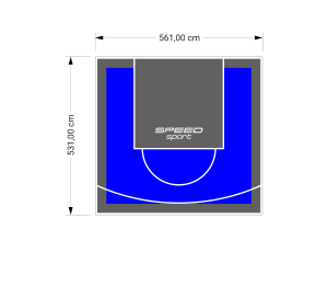 30M2/531X561CM NIEBIESKO-GRAFITOWE BOISKO DO KOSZYKÓWKI SPEEDSPORT HEXA POWER PRO