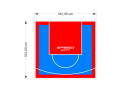 30M2/531X561CM BŁĘKITNO-CZERWONE BOISKO DO KOSZYKÓWKI SPEEDSPORT HEXA POWER PRO