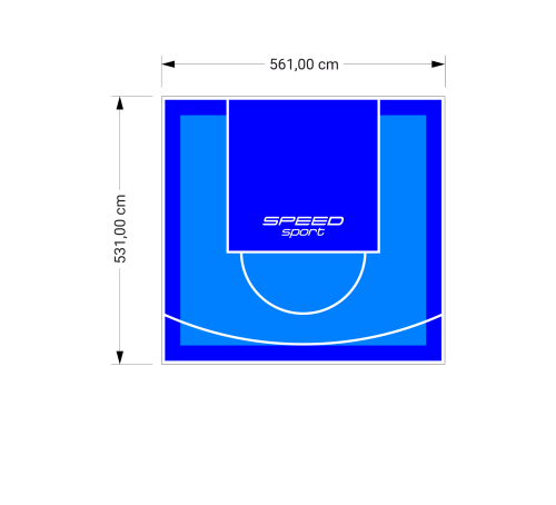 30M2/531X561CM BŁĘKITNO-NIEBIESKIE BOISKO DO KOSZYKÓWKI SPEEDSPORT HEXA POWER PRO