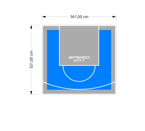 30M2/531X561CM BŁĘKITNO-SZARE BOISKO DO KOSZYKÓWKI SPEEDSPORT HEXA POWER PRO
