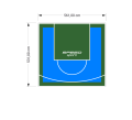 30M2/531X561CM BŁĘKITNO-ZIELONE BOISKO DO KOSZYKÓWKI SPEEDSPORT HEXA POWER PRO