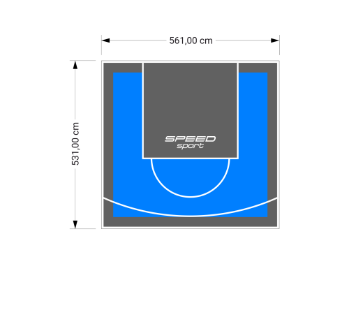 30M2/531X561CM BŁĘKITNO-GRAFITOWE BOISKO DO KOSZYKÓWKI SPEEDSPORT HEXA POWER PRO