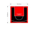 30M2/531X561CM CZARNO-CZERWONE BOISKO DO KOSZYKÓWKI SPEEDSPORT HEXA POWER PRO