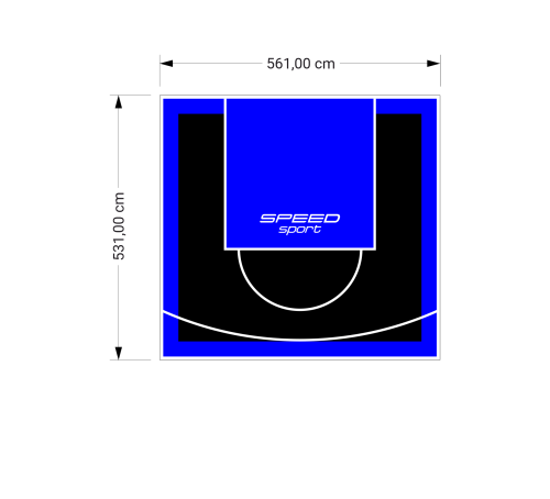 30M2/531X561CM CZARNO-NIEBIESKIE BOISKO DO KOSZYKÓWKI SPEEDSPORT HEXA POWER PRO