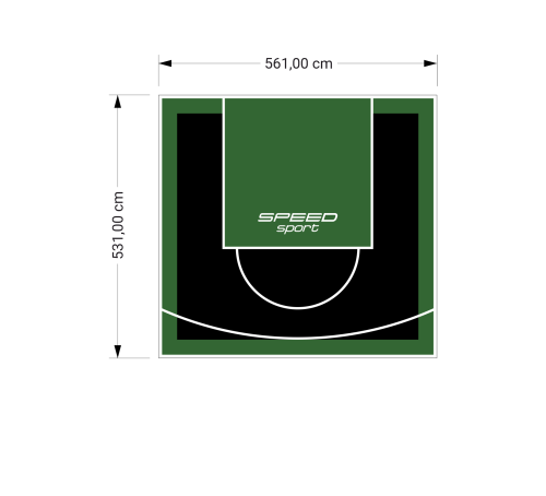 30M2/531X561CM CZARNO-ZIELONE BOISKO DO KOSZYKÓWKI SPEEDSPORT HEXA POWER PRO
