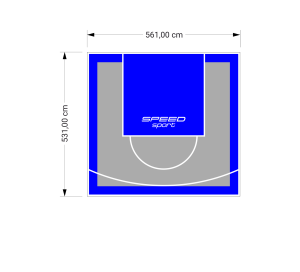 30M2/531X561CM SZARO-NIEBIESKIE BOISKO DO KOSZYKÓWKI SPEEDSPORT HEXA POWER PRO