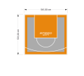 30M2/531X561CM SZARO-POMARAŃCZOWE BOISKO DO KOSZYKÓWKI SPEEDSPORT HEXA POWER PRO
