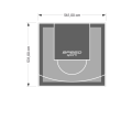 30M2/531X561CM SZARO-GRAFITOWE BOISKO DO KOSZYKÓWKI SPEEDSPORT HEXA POWER PRO