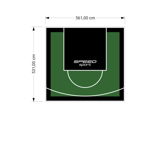 30M2/531X561CM ZIELONO-CZARNE BOISKO DO KOSZYKÓWKI SPEEDSPORT HEXA POWER PRO
