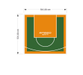 30M2/531X561CM ZIELONO-POMARAŃCZOWE BOISKO DO KOSZYKÓWKI SPEEDSPORT HEXA POWER PRO