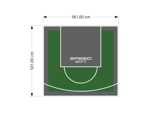 30M2/531X561CM ZIELONO-GRAFITOWE BOISKO DO KOSZYKÓWKI SPEEDSPORT HEXA POWER PRO