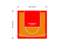 30M2/531X561CM POMARAŃCZOWO-CZERWONE BOISKO DO KOSZYKÓWKI SPEEDSPORT HEXA POWER PRO