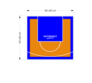 30M2/531X561CM POMARAŃCZOWO-NIEBIESKIE BOISKO DO KOSZYKÓWKI SPEEDSPORT HEXA POWER PRO