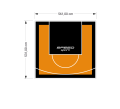 30M2/531X561CM POMARAŃCZOWO-CZARNE BOISKO DO KOSZYKÓWKI SPEEDSPORT HEXA POWER PRO
