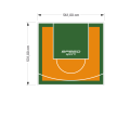30M2/531X561CM POMARAŃCZOWO-ZIELONE BOISKO DO KOSZYKÓWKI SPEEDSPORT HEXA POWER PRO