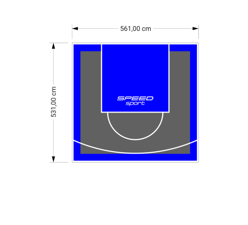 30M2/531X561CM GRAFITOWO-NIEBIESKIE BOISKO DO KOSZYKÓWKI SPEEDSPORT HEXA POWER PRO