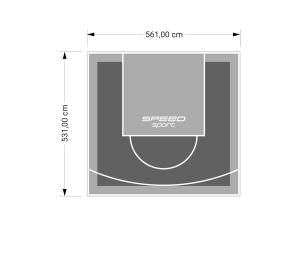 30M2/531X561CM GRAFITOWO-SZARE BOISKO DO KOSZYKÓWKI SPEEDSPORT HEXA POWER PRO