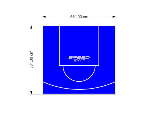 30M2/531X561CM NIEBIESKIE BOISKO DO KOSZYKÓWKI SPEEDSPORT HEXA POWER PRO