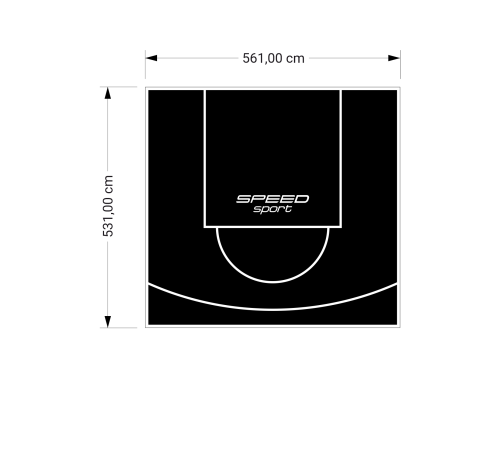 30M2/531X561CM CZARNE BOISKO DO KOSZYKÓWKI SPEEDSPORT HEXA POWER PRO