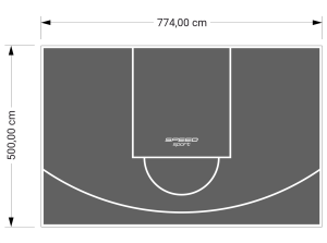 39M2/500X774CM GRAFITOWE BOISKO DO KOSZYKÓWKI SPEEDSPORT HEXA POWER PRO