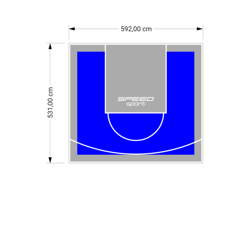 32M2/531X592CM NIEBIESKO-SZARE BOISKO DO KOSZYKÓWKI SPEEDSPORT HEXA POWER PRO