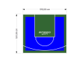 32M2/531X592CM NIEBIESKO-ZIELONE BOISKO DO KOSZYKÓWKI SPEEDSPORT HEXA POWER PRO