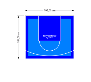 32M2/531X592CM BŁĘKITNO-NIEBIESKIE BOISKO DO KOSZYKÓWKI SPEEDSPORT HEXA POWER PRO