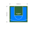 32M2/531X592CM BŁĘKITNO-ZIELONE BOISKO DO KOSZYKÓWKI SPEEDSPORT HEXA POWER PRO