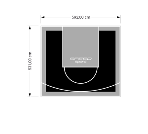 32M2/531X592CM CZARNO-SZARE BOISKO DO KOSZYKÓWKI SPEEDSPORT HEXA POWER PRO