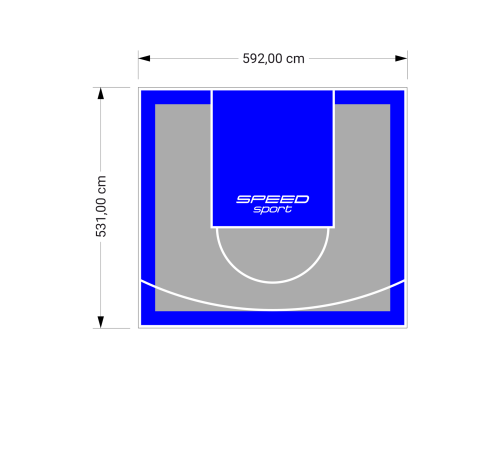 32M2/531X592CM SZARO-NIEBIESKIE BOISKO DO KOSZYKÓWKI SPEEDSPORT HEXA POWER PRO