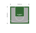 32M2/531X592CM SZARO-ZIELONE BOISKO DO KOSZYKÓWKI SPEEDSPORT HEXA POWER PRO