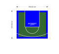 32M2/531X592CM ZIELONO-NIEBIESKIE BOISKO DO KOSZYKÓWKI SPEEDSPORT HEXA POWER PRO