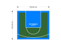 32M2/531X592CM ZIELONO-BŁĘKITNE BOISKO DO KOSZYKÓWKI SPEEDSPORT HEXA POWER PRO