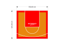 32M2/531X592CM POMARAŃCZOWO-CZERWONE BOISKO DO KOSZYKÓWKI SPEEDSPORT HEXA POWER PRO