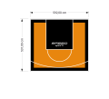 32M2/531X592CM POMARAŃCZOWO-CZARNE BOISKO DO KOSZYKÓWKI SPEEDSPORT HEXA POWER PRO