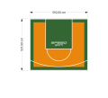 32M2/531X592CM POMARAŃCZOWO-ZIELONE BOISKO DO KOSZYKÓWKI SPEEDSPORT HEXA POWER PRO