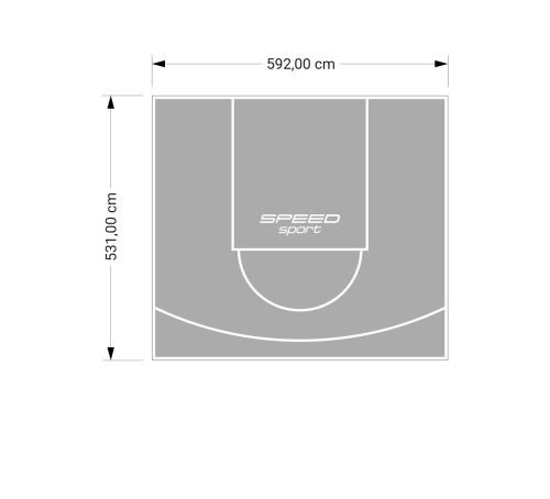32M2/531X592CM SZARE BOISKO DO KOSZYKÓWKI SPEEDSPORT HEXA POWER PRO