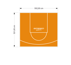 32M2/531X592CM POMARAŃCZOWE BOISKO DO KOSZYKÓWKI SPEEDSPORT HEXA POWER PRO