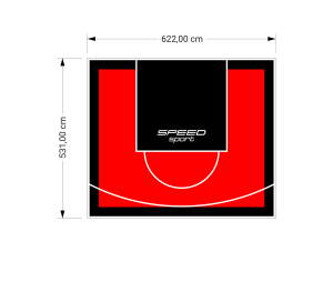 33M2/531X622CM CZERWONO-CZARNE BOISKO DO KOSZYKÓWKI SPEEDSPORT HEXA POWER PRO